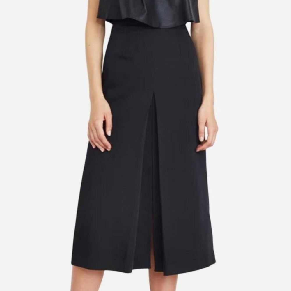 Apiece Apart Isabel Double V Black Midi Skirt Size 8